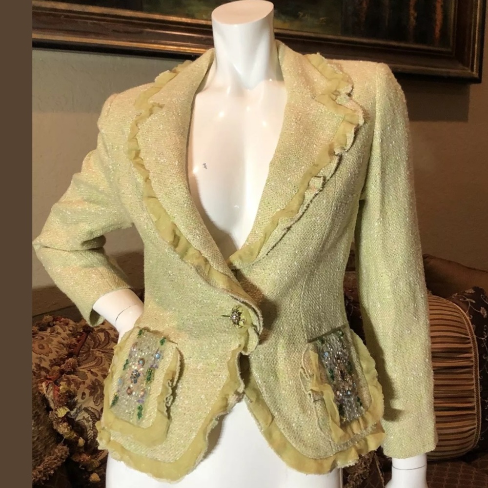 Angel Nina France Multicolor Tweed Jacket 40
